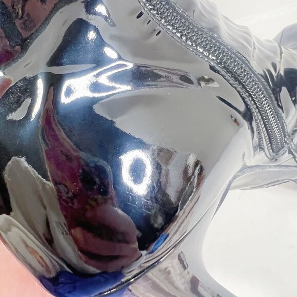 Stuart Weitzman Apollo Black Patent Leather Stiletto Boot Heeled Bootie Size 10 - Picture 12 of 13